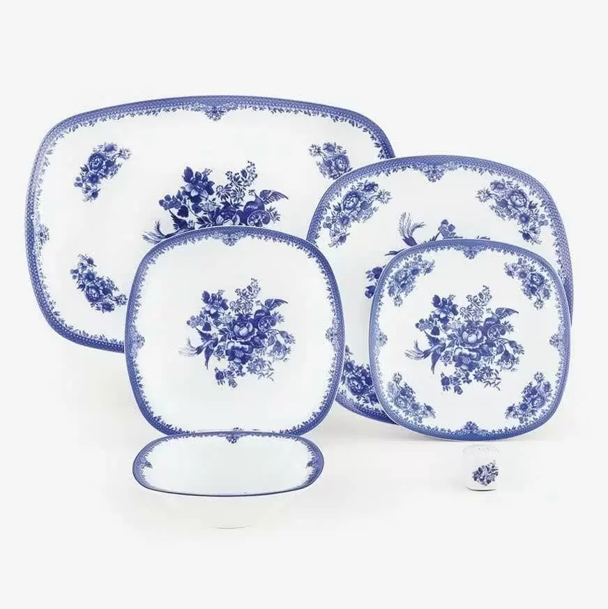 سرویس 27 پارچه چینی زرین-کواترو(مربع)-6 نفره- فلورانس -درجه عالی کد: 011107